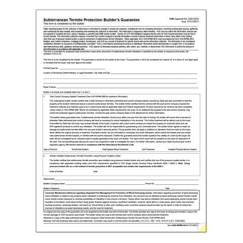 Rev July 2024 HUD NPMA 99A Printed Forms